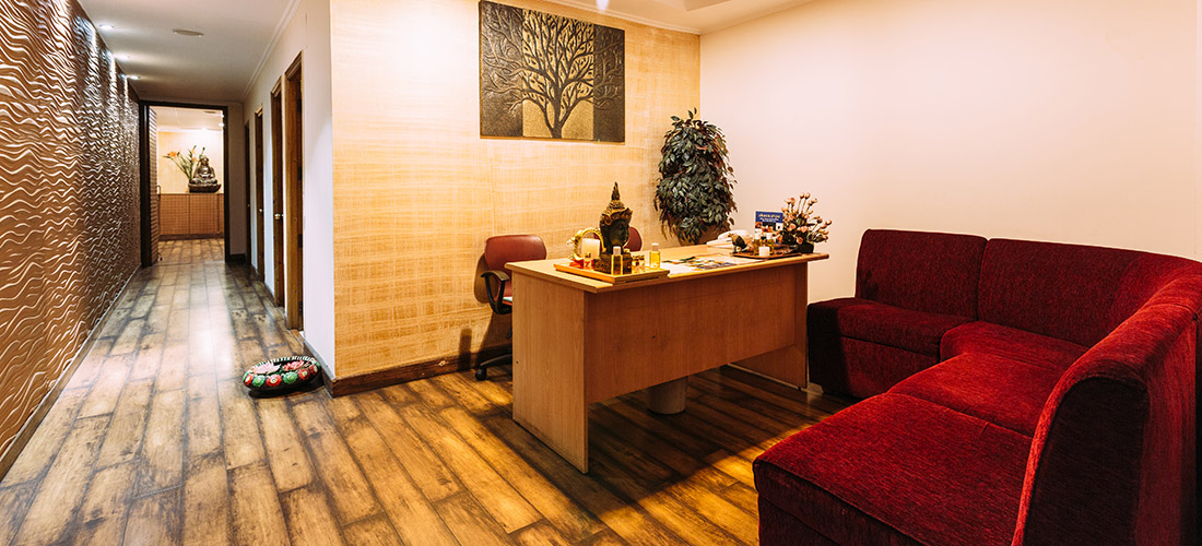 Entrance of the spa center at hotel in shimla